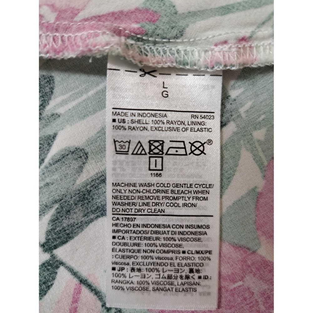 Old Navy Juniors Fit-Flare Aloha/Coconutgirl/Y2K/Indie Cami Pink Palm Sundress L - Picture 7 of 11
